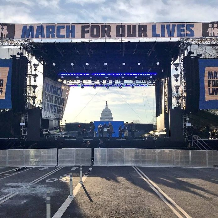 Concert setup at the Capitol